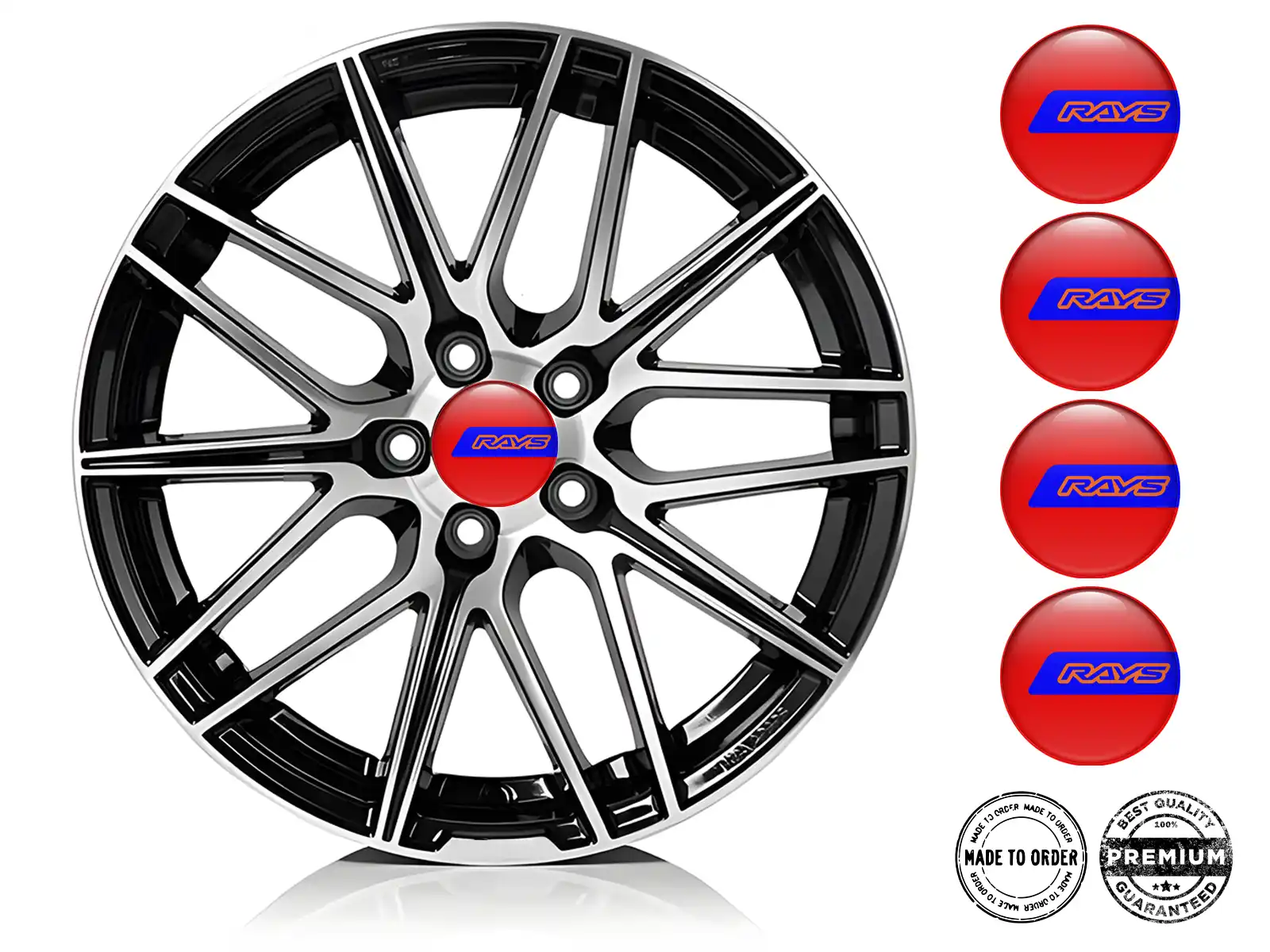Rays Wheel Decals Style Silicone Badge Upgrade